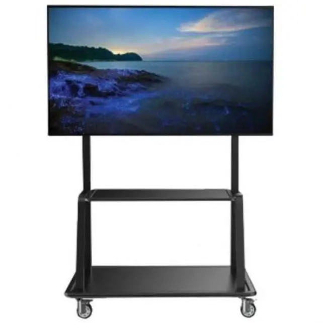 Alt view image 3 of 11 - Tripp Lite DMCS60105XXDD Heavy-Duty Rolling TV Cart - Up to 105" Screen Support - 330.69 lb Load Capacity - 2 x Shelf(ves) - 72.6" Height x 46.2" Width x 26.6" Depth - Floor - Powd