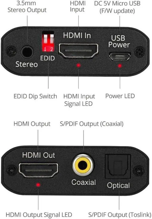 Alt view image 6 of 9 - SIIG AC CE-H26Q11-S1 4K HDMI with Audio Extractor Converter Color Box