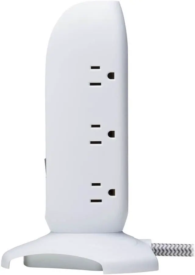 Alt view image 2 of 14 - Tripp Lite Surge Protector Tower 5-Outlet w/ 3 USB Ports White TLP66USB