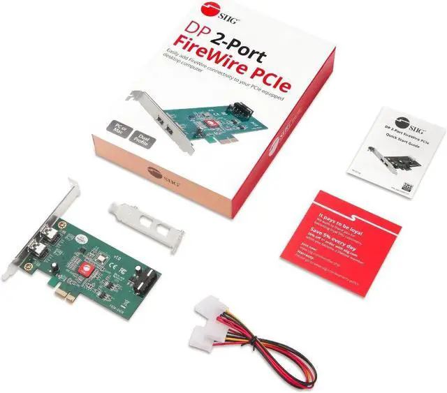 Alt view image 6 of 9 - Siig Dual Profile 2 Port Firewire Pcie