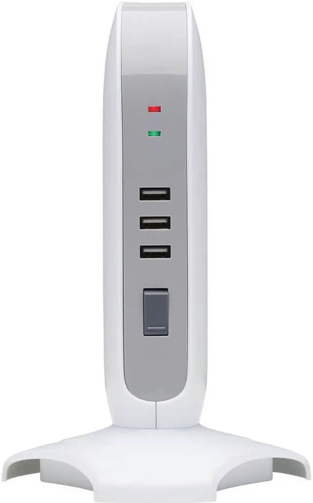 Alt view image 4 of 14 - Tripp Lite Surge Protector Tower 5-Outlet w/ 3 USB Ports White TLP66USB