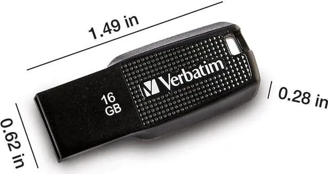 Alt view image 3 of 12 - Verbatim 32GB Ergo USB 2.0 Flash Drive - Black 70876