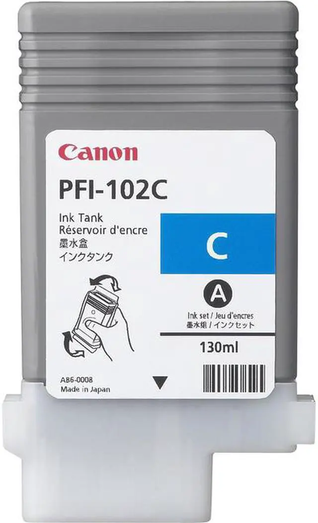 Alt view image 3 of 3 - CANON IMGPROGRAF IPF500 1-PFI102 SD CYAN INK, 130 ML yield