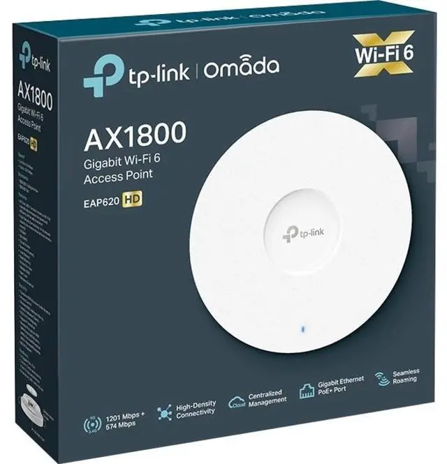 Alt view image 9 of 15 - TP-Link EAP620 HD | Omada WiFi 6 AX1800 Wireless Gigabit Access Point for High-Density Deployment | OFDMA, Seamless Roaming & MU-MIMO | SDN Integrated | Cloud Access & Omada App | PoE+ Powered | White