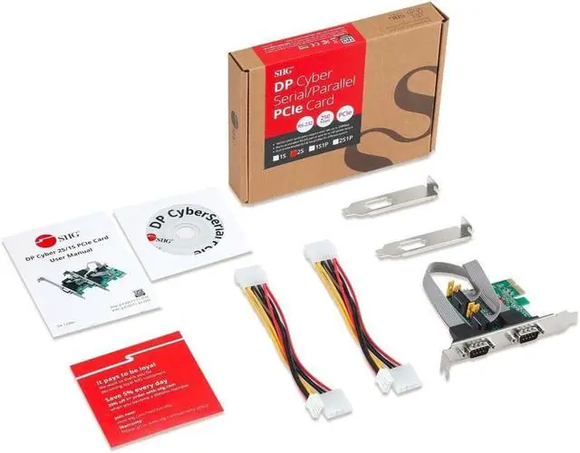 Alt view image 3 of 6 - SIIG 2 Port DP Cyber RS-232 2S PCIe Card - 250Kbps - ASIX AX99100 Chipset - PCI Express Base Specification 2.0 Compliant