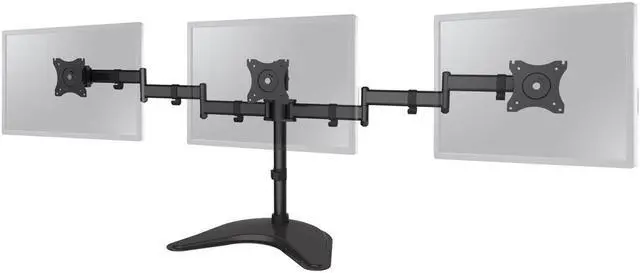 Alt view image 8 of 10 - SIIG Articulated Freestanding Triple Monitor Desk Stand - 13"-27"