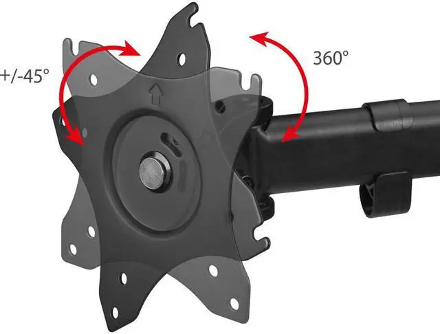 Alt view image 6 of 10 - SIIG Articulated Freestanding Triple Monitor Desk Stand - 13"-27"