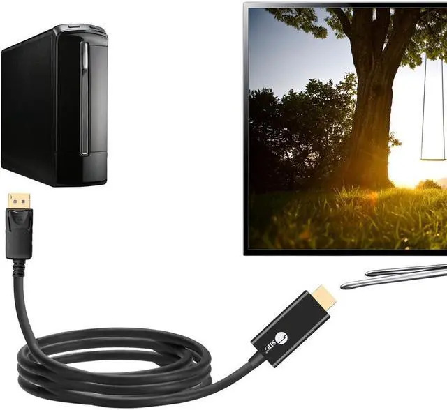 Alt view image 2 of 16 - SIIG DisplayPort 1.2 to HDMI 10ft Cable 4K/30Hz - 10 ft DisplayPort/HDMI A/V Cable for Audio/Video Device, HDTV, PC, Monitor, Notebook, Desktop Computer - First End: 1 x 20-pin DisplayPort Male Digita