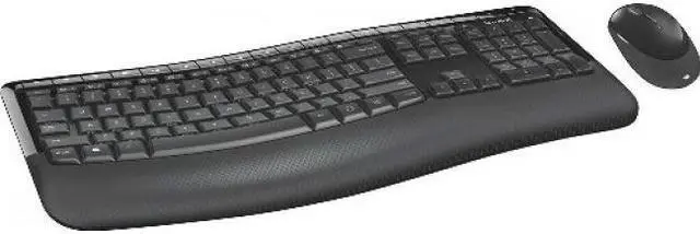 Alt view image 3 of 4 - Microsoft Wireless Comfort 5050 Desktop Keyboard & Mouse Pack of Two - USB Wireless RF Keyboard & Mouse - 16 Hot Keys - Scroll Wheel - 104 Total Keys on Keyboard - 5 Total Keys on Mouse