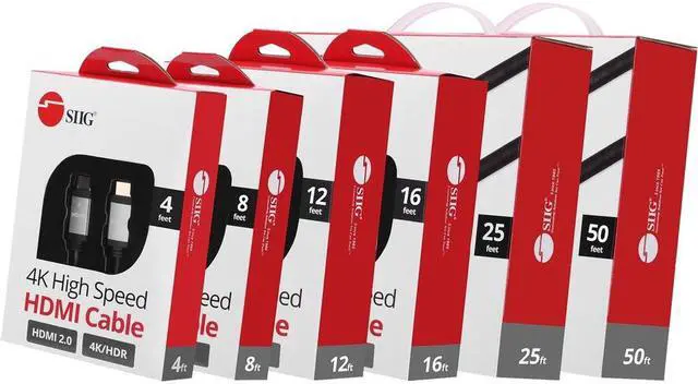 Alt view image 7 of 14 - SIIG 25' 4K High Speed HDMI Cable 18GBPS Bandwidth CB-H20W11-S1