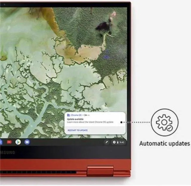 Alt view image 5 of 20 - Samsung Galaxy Chromebook 2 XE530QDA-KA2US 13.3" Touchscreen 2 in 1 Chromebook - Full HD - 1920 x 1080 - Intel Celeron 5205U 1.90 GHz - 4 GB RAM - Fiesta Red - Chrome OS - Intel UHD Graphics - 13