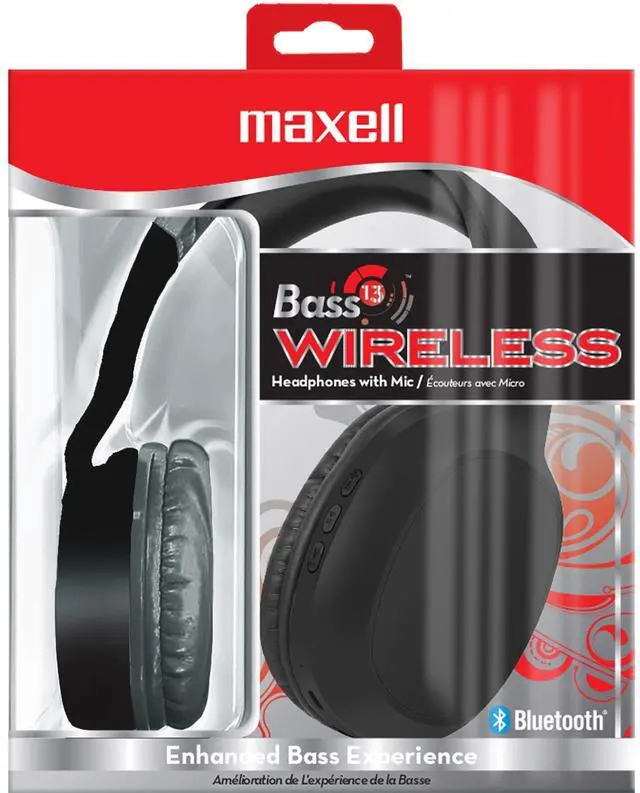 Alt view image 6 of 20 - Maxell Bass 13 Wireless Headphone with Mic, Black 199793