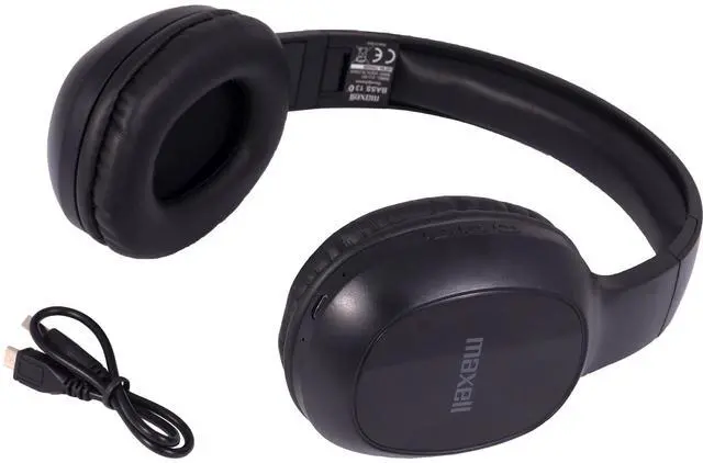 Alt view image 8 of 20 - Maxell Bass 13 Wireless Headphone with Mic, Black 199793