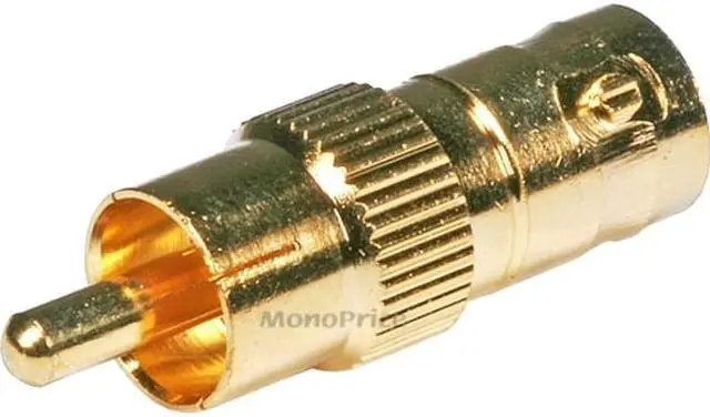 Alt view image 5 of 7 - Monoprice BNC Female to RCA Male Adapter - Gold Plated | Transfer 75ohm Signals