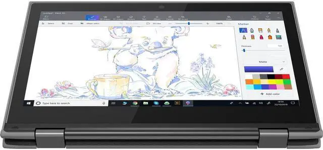 Alt view image 5 of 20 - Lenovo 300e Windows 2nd Gen 81M9007EUS 11.6" Touchscreen 2 in 1 Notebook - HD - 1366 x 768 - Intel Celeron N4120 Quad-core (4 Core) 1.10 GHz - 4 GB RAM - 128 GB SSD - Gray - Windows 10 Pro - Inte