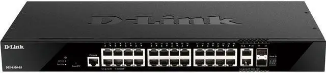 Alt view image 4 of 12 - D-Link DGS-1520-28 Layer 3 Switch - 26 Ports - Manageable - 3 Layer Supported - Modular - Twisted Pair, Optical Fiber - 1U High - Rack-mountable - Lifetime Limited Warranty