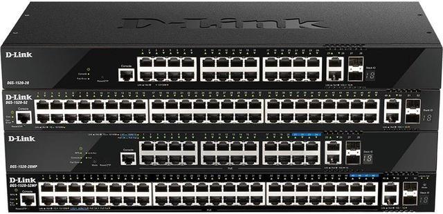 Alt view image 3 of 15 - D-Link DGS-1520-52 Layer 3 Switch - 50 Ports - Manageable - 3 Layer Supported - Modular - 51.20 W Power Consumption - Twisted Pair, Optical Fiber - 1U High - Rack-mountable - Lifetime Limited Warranty