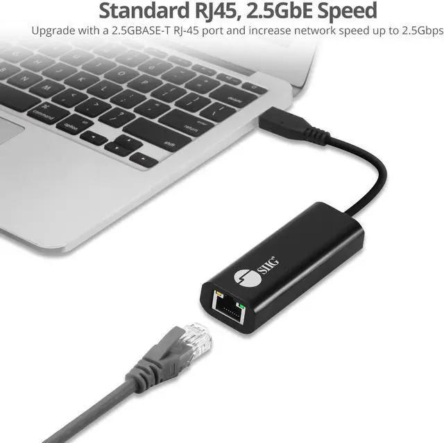 Alt view image 6 of 20 - SIIG Accessory JU-NE0A11-S1 USB-C to 2.5G Ethernet Adapter Brown Box