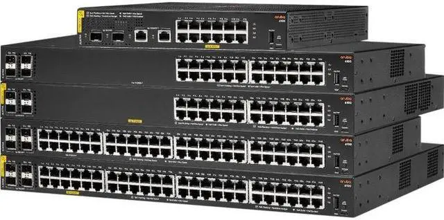 Main image of Aruba 6100 24G Class4 PoE 4SFP+ 370W Switch - 24 Ports - Manageable - 3 Layer Supported - Modular - 370 W PoE Budget - Twisted Pair, Optical Fiber - PoE Ports - 1U High - Rack-mountable, Wall Mountabl