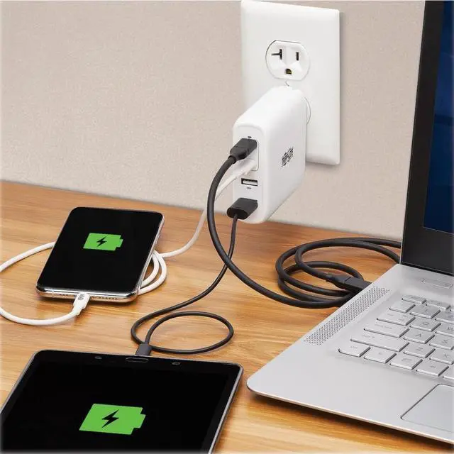 Alt view image 10 of 13 - Tripp Lite USB C Wall Charger 4Port Compact 100W PD3.0 White U280W04100C2G
