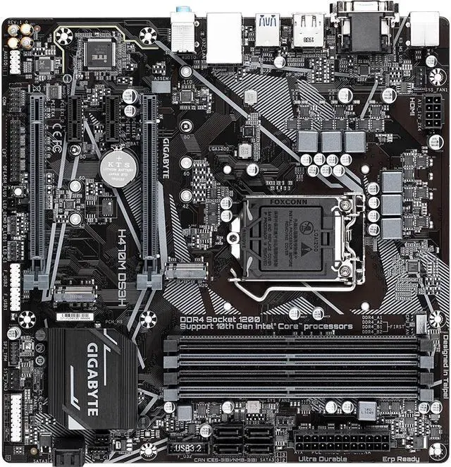 Alt view image 9 of 20 - GIGABYTE H470M DS3H LGA 1200 Intel H470 Micro-ATX Motherboard with Dual M.2, SATA 6Gb/s, USB 3.2 Gen 1