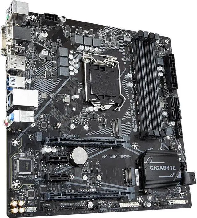 Alt view image 5 of 20 - GIGABYTE H470M DS3H LGA 1200 Intel H470 Micro-ATX Motherboard with Dual M.2, SATA 6Gb/s, USB 3.2 Gen 1