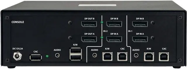 Alt view image 5 of 15 - Tripp Lite 2-Port NIAP PP3.0-Certified DisplayPort KVM Switch B002ADP2AC2