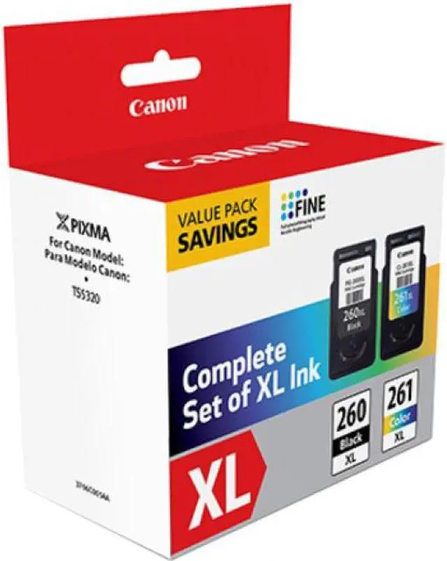 Alt view image 8 of 17 - Canon PG-260XL Black & CL-261XL Color Ink Cartridge Value Pack for PIXMA TS5320