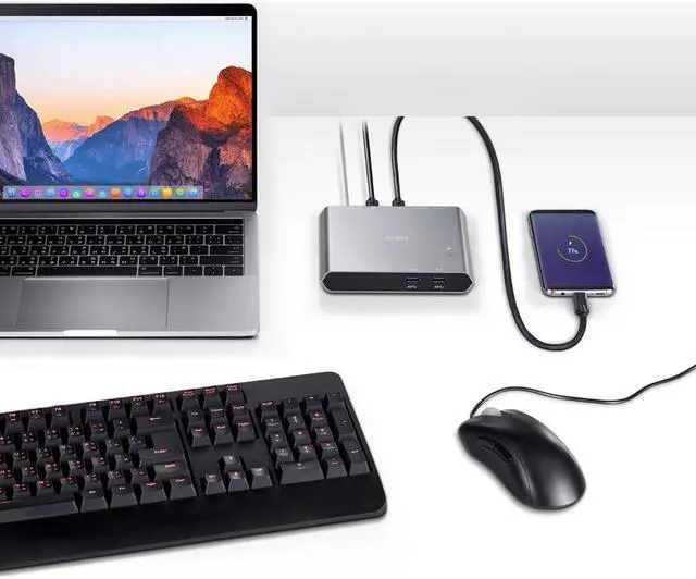 Alt view image 8 of 10 - Aten 2-Port USB-C Gen 1 Dock Switch with Power Pass-through US3310