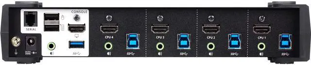 Alt view image 3 of 5 - Aten 4-Port USB 3.0 4K HDMI KVMP Switch CS1824