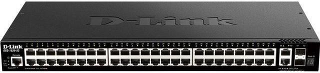 Main image of D-Link DGS-1520-52 Layer 3 Switch - 50 Ports - Manageable - 3 Layer Supported - Modular - 51.20 W Power Consumption - Twisted Pair, Optical Fiber - 1U High - Rack-mountable - Lifetime Limited Warranty