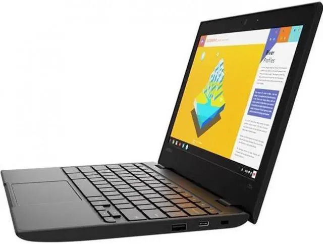 Alt view image 6 of 8 - Lenovo 100e Chromebook 2nd Gen 81MA002FUS 11.6" Rugged Chromebook - HD - 1366 x 768 - Intel Celeron N4020 Dual-core (2 Core) 1.10 GHz - 4 GB RAM - 32 GB Flash Memory - Black