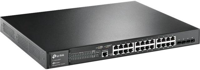  TP-Link 24 Port gigabit PoE switch, 24 PoE+ Port @192W, w/ 4  SFP Slots, Smart Managed, Limited Lifetime Protection, Support L2/L3/L4  QoS, IGMP and LAG