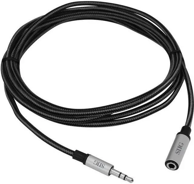 Alt view image 3 of 7 - SIIG CB-AU0C12-S1 6.56 ft. Woven Fab Stereo Aux Cable Male to Female