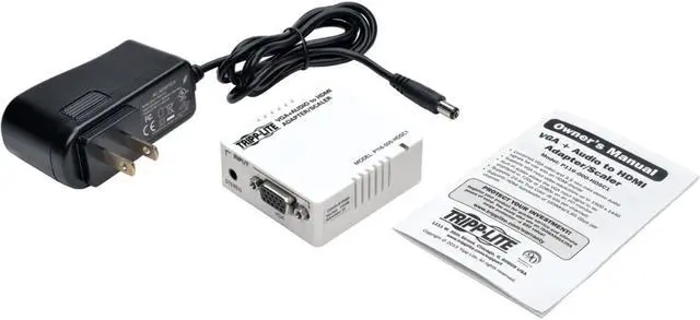 Alt view image 13 of 20 - Tripp Lite VGA to HDMI Adapter Converter / Scaler w Audio / Video White (P116-000-HDSC1)