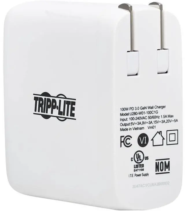 Alt view image 6 of 17 - Tripp Lite Compact 1-Port USB-C Wall Charger White U280W01100C1G