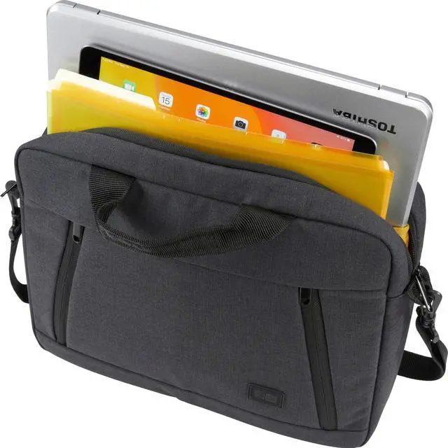 Alt view image 7 of 20 - Case Logic Huxton Carrying Case (Attaché) for 10.1" to 13.3" Apple iPad Notebook - Black - Heather Fabric, Polyster - Handle, Shoulder Strap, Luggage Strap - 11.4" Height x 1