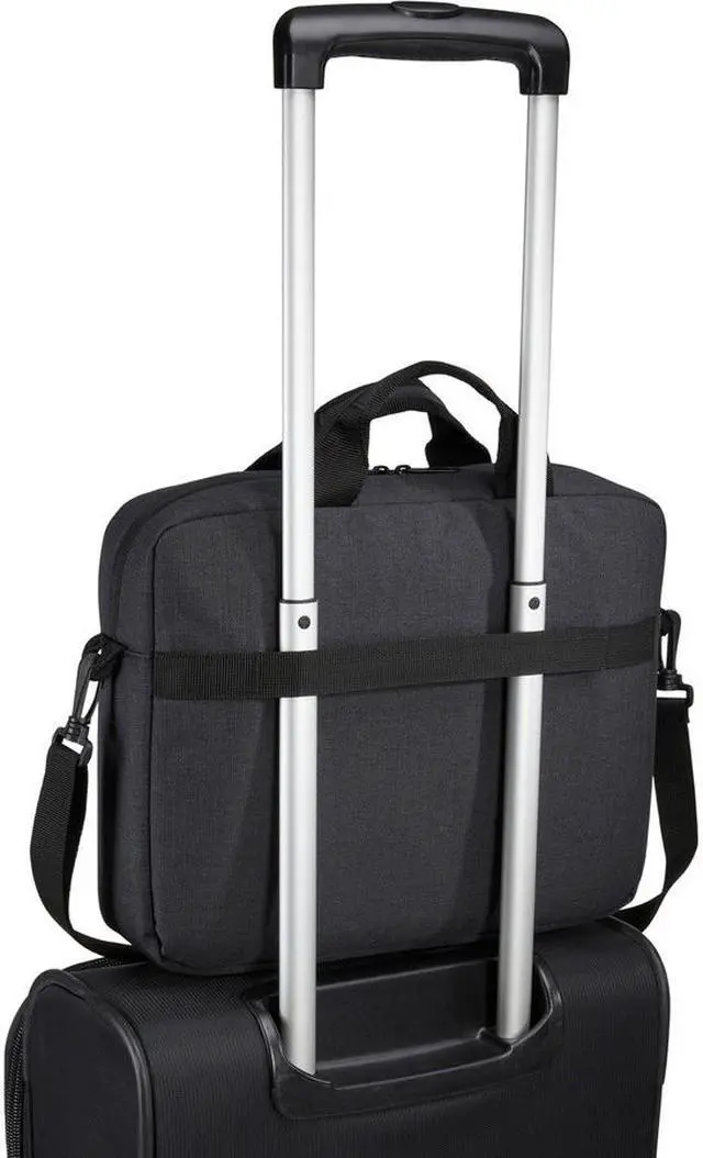 Alt view image 2 of 20 - Case Logic Huxton Carrying Case (Attaché) for 10.1" to 13.3" Apple iPad Notebook - Black - Heather Fabric, Polyster - Handle, Shoulder Strap, Luggage Strap - 11.4" Height x 1