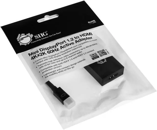 Alt view image 19 of 20 - Siig Mini Displayport 1.2 To Hdmi 4Kx2k 60Hz Active Adapter