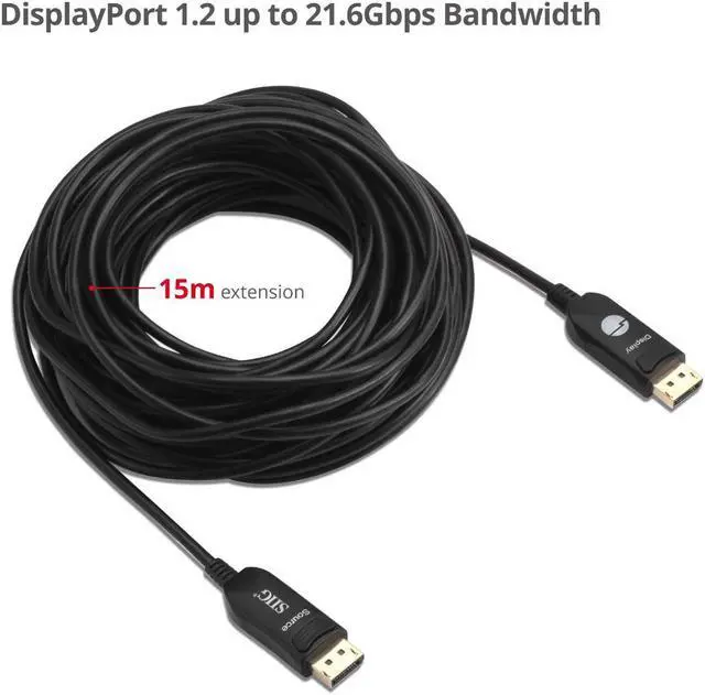 Alt view image 4 of 17 - SIIG 4K DisplayPort 1.2 AOC Cable - 15M