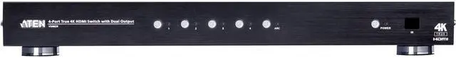 Alt view image 2 of 15 - Aten 4-Port True 4K HDMI Switch with Dual Output VS482B - 4096 x 2160 - 4K - 4 x 2 - 2 x HDMI Out
