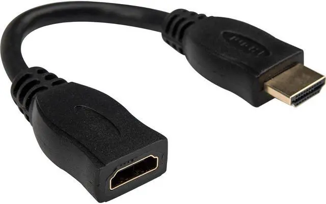 Alt view image 9 of 11 - Rocstor 6in High Speed HDMI Port Saver Cable M/F Black