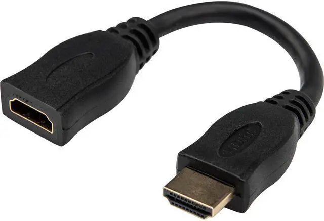 Alt view image 10 of 11 - Rocstor 6in High Speed HDMI Port Saver Cable M/F Black