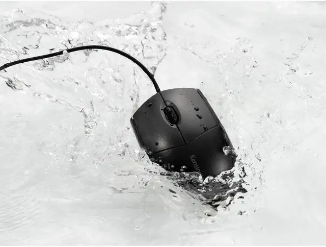 Alt view image 3 of 14 - Kensington Pro Fit Wired Washable Mouse - Rugged - Optical - Cable - Black - USB Type A - 1600 dpi - Scroll Wheel - 3 Button(s) - Symmetrical
