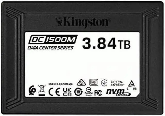 Alt view image 2 of 19 - Kingston DC1500M 3.84TB 2.5" U.2 PCIe NVMe Internal SSD SEDC1500M3840G