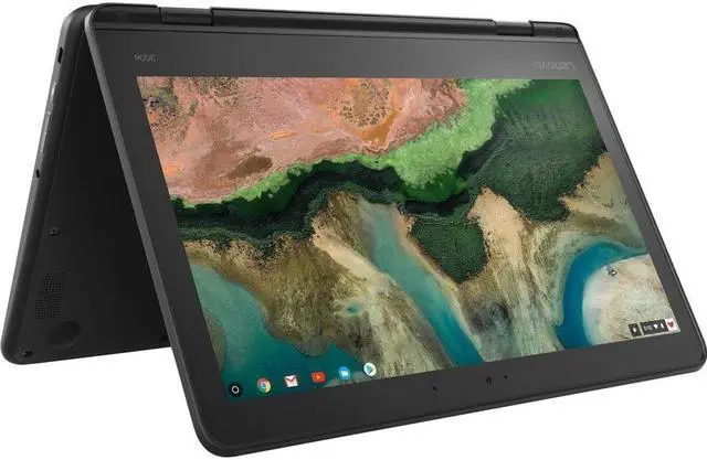 Alt view image 2 of 20 - Lenovo 300e Chromebook 2nd Gen 81MB004EUS 11.6" Touchscreen Rugged 2 in 1 Chromebook - HD - 1366 x 768 - Intel Celeron N4020 Dual-core (2 Core) 1.10 GHz - 4 GB RAM - 32 GB Flash Memory - Black -