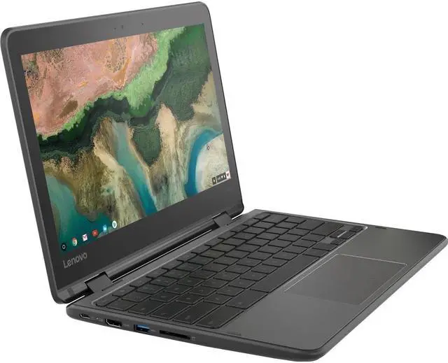 Alt view image 7 of 20 - Lenovo 300e Chromebook 2nd Gen 81MB004EUS 11.6" Touchscreen Rugged 2 in 1 Chromebook - HD - 1366 x 768 - Intel Celeron N4020 Dual-core (2 Core) 1.10 GHz - 4 GB RAM - 32 GB Flash Memory - Black -