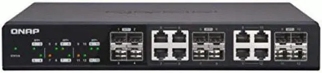 Alt view image 5 of 13 - Qnap QSW-M1208-8C-US 12-port Switch w/ 4 SFP+ (Fiber)ports - 8 SFP+/RJ45 (Copper) Ports