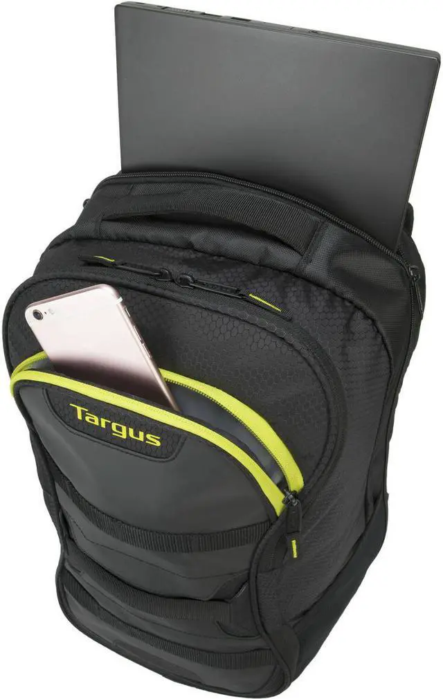Alt view image 14 of 18 - Targus 15.6" Targus Work + Play Fitness Backpack (Black/Yellow) - TSB944US