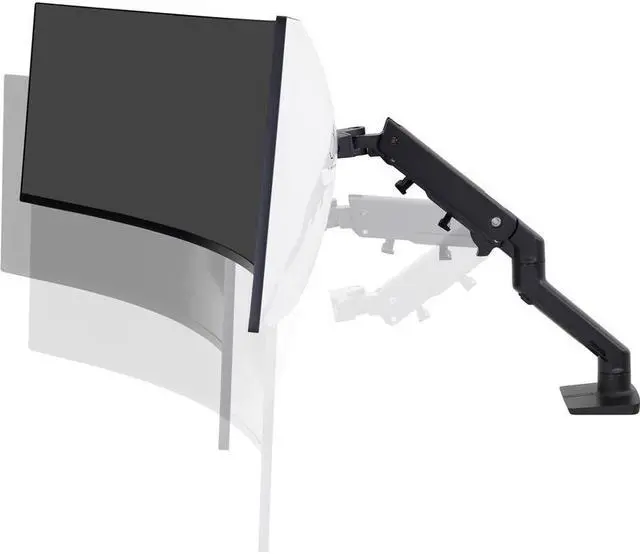 Alt view image 3 of 19 - Ergotron HX Ultrawide Monitor Arm Desk Mount Screens 20-42 lbs Matte Black
